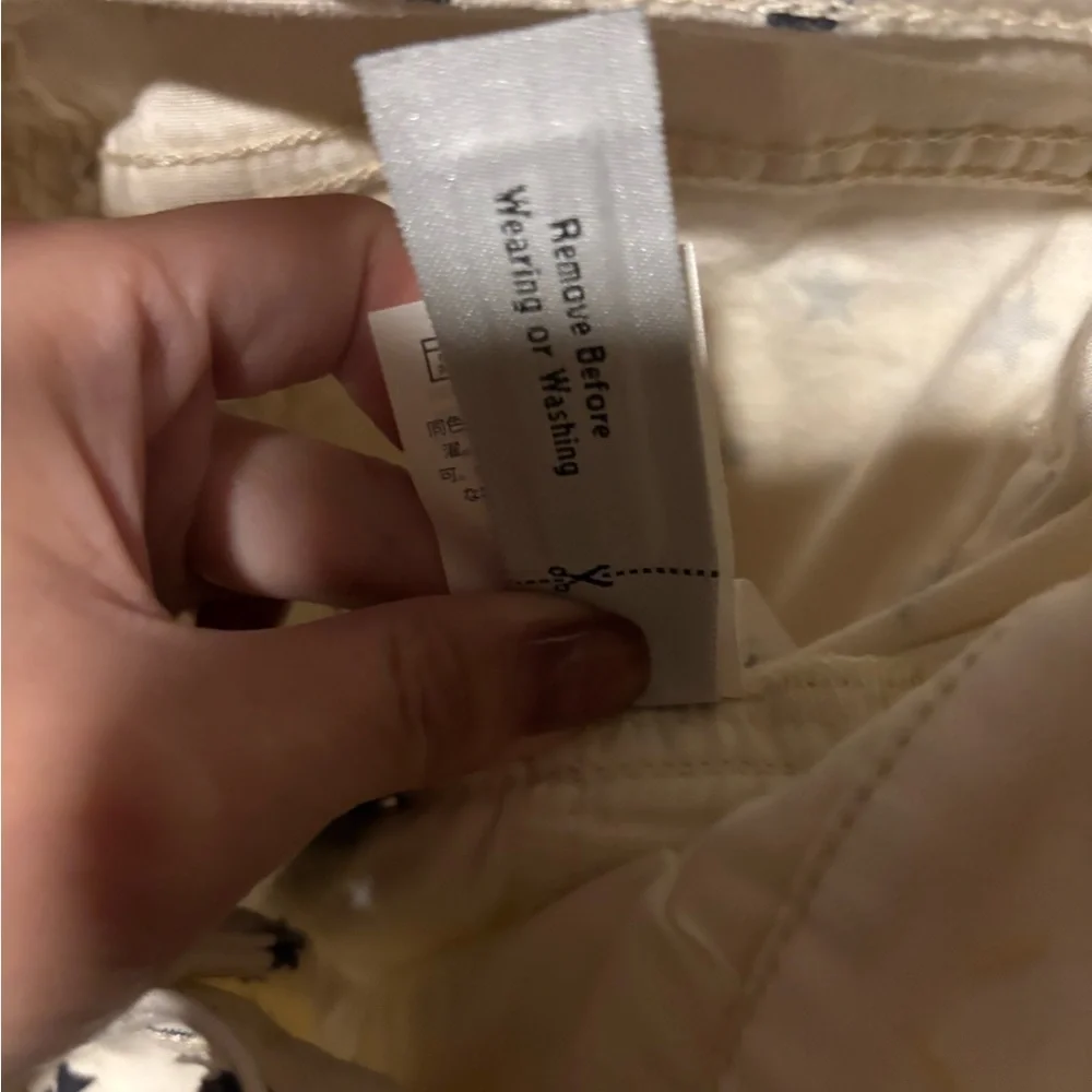 J. Crew Cream Jeans with Star Accents